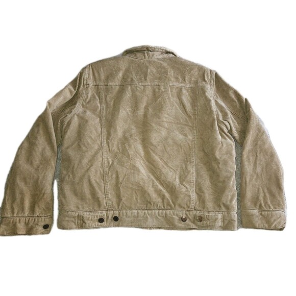 Old Navy Vintage Corduroy Sherpa Lined Jacket Tan Brown Jacket Y2K Trucker Med - Picture 12 of 12